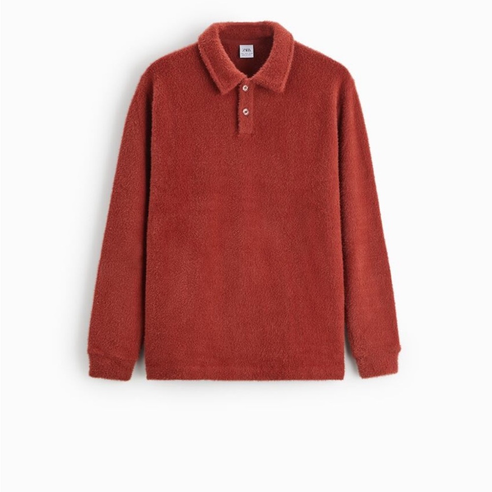 Cozy fleece pullover.nice and warm sweater